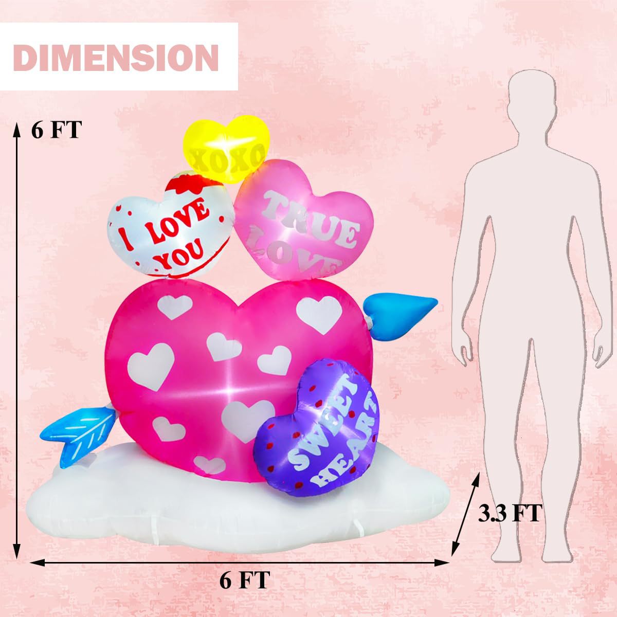 A-6FT Valentine Hearts with Ar