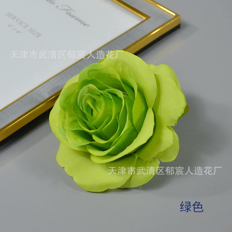 ローズ造花ハイエンドブルーフラワー結婚式の装飾偽花芯ローズヘッドローズフラワー卸売|undefined