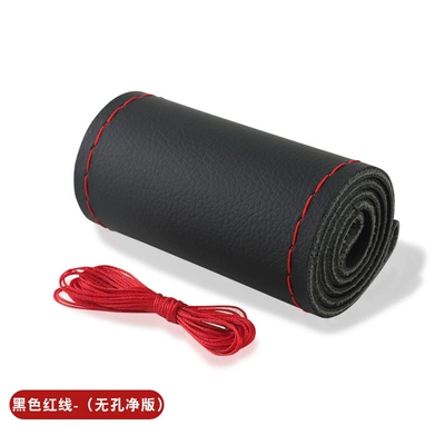 Car Handlebar Cover Hand-Sewn, Steering wheel cover - glossy-red-line-38cm
