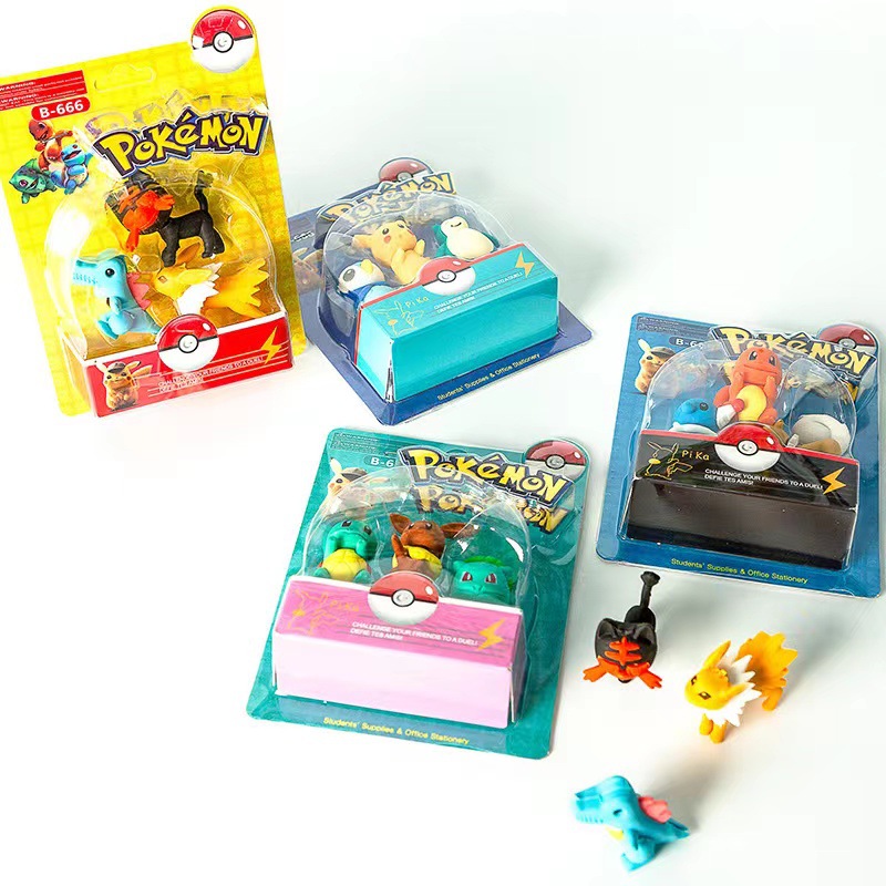 pikaqiu口袋妖怪3d卡通橡皮擦神奇宝贝橡皮学生奖品礼品套装批发
