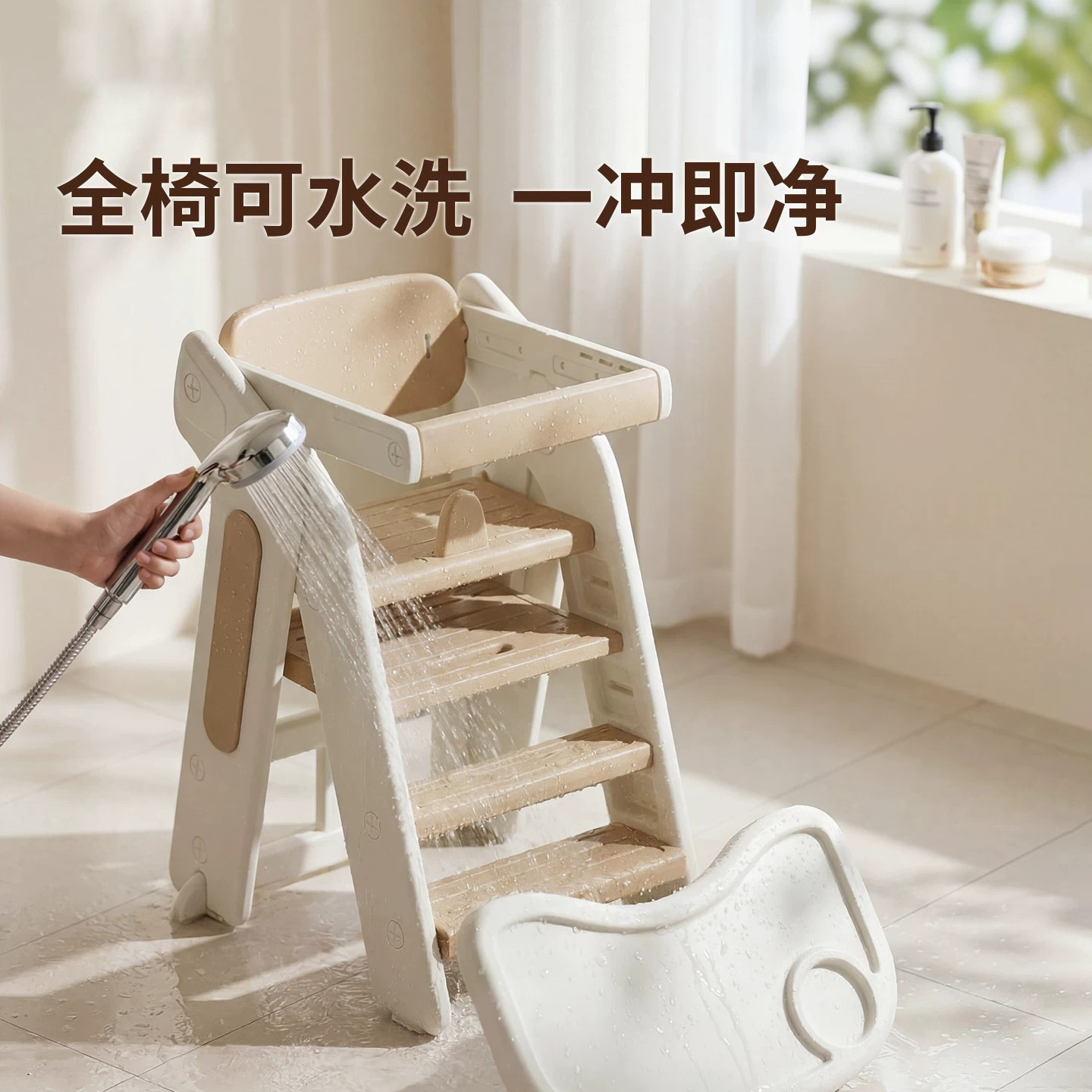 批发多功能塑料可折叠家用儿童0-6岁婴儿吃饭成长宝宝餐椅带餐盘