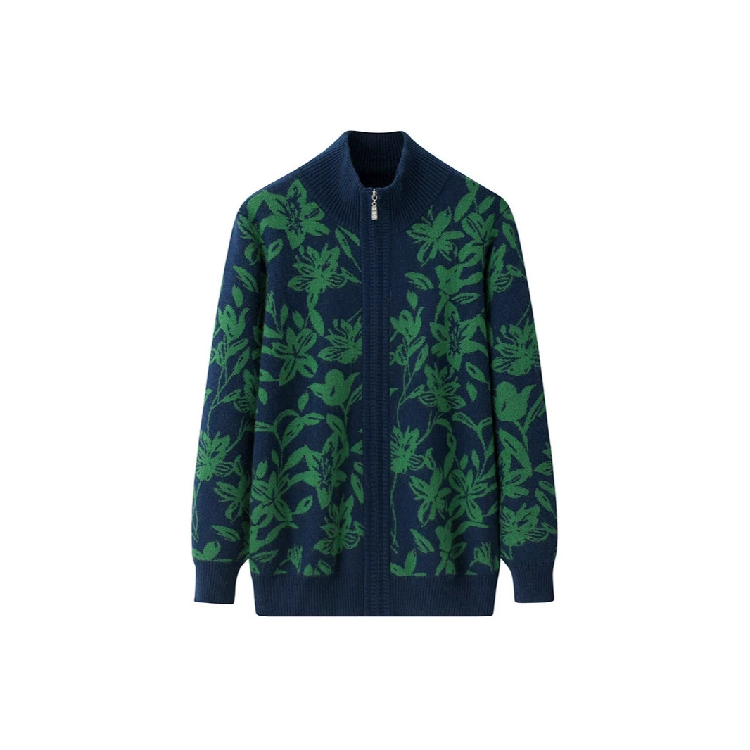 Woolen sweater, cardigan with zipper, knitted jacket, increased thickness, factory direct supply