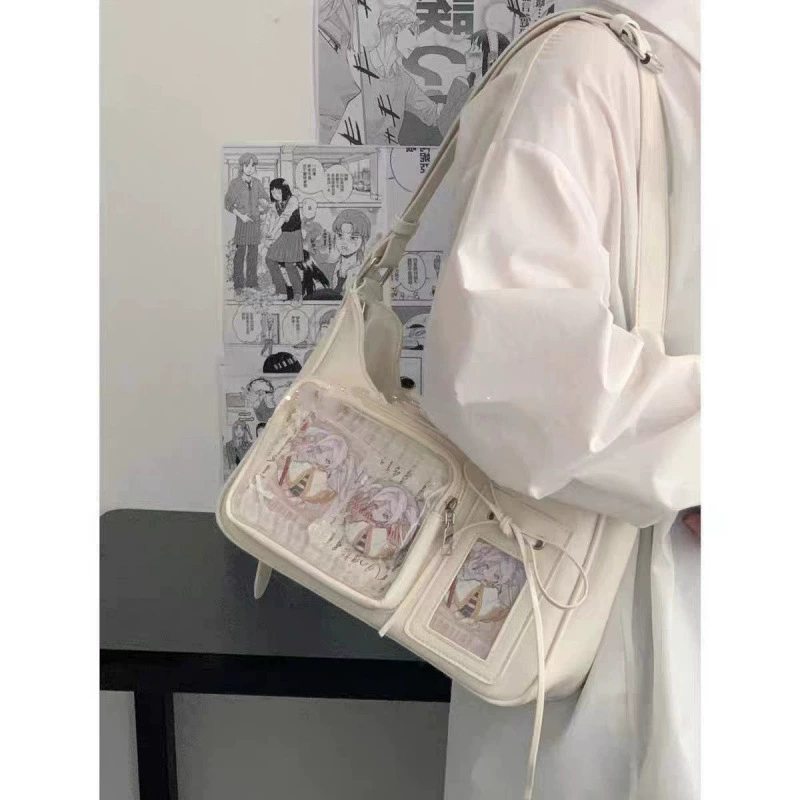 Transparent universal capacious shoulder bag, bag strap one shoulder, simple and elegant design