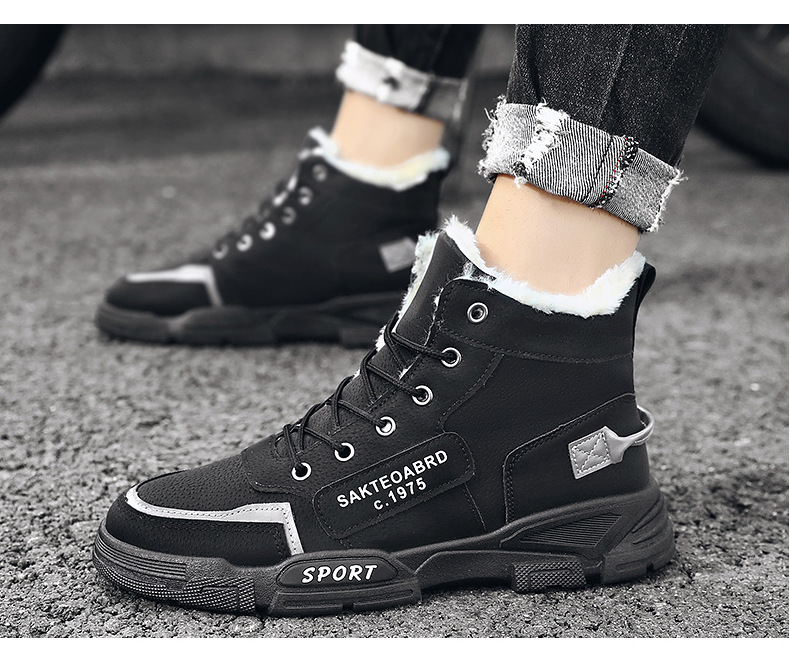 Herren Winter Schneestiefel Wasserdicht Rutschfest High-Top Thermogefüttert Freizeitschuhe Für Outdoor-Wandern_voghion.com