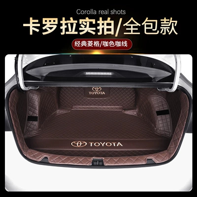 mat, Trunk Mat - brown-coffee-line-full-coverage-thickened-and-wear-resistant-toyota-corolla-19-26-models-fuel-system-back-panel-is-a-single-piece