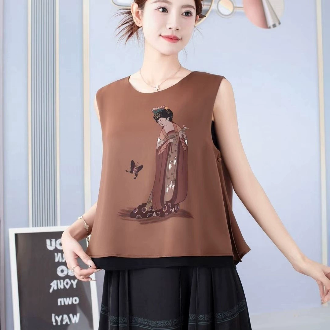 Летняя майка без рукавов, oversize, полноразмерная
