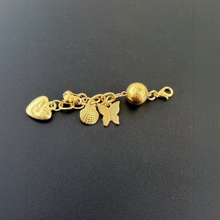 Golden Love Shell Key Chain Butterfly Bag Chain Pencil Bag Decorative Chain
