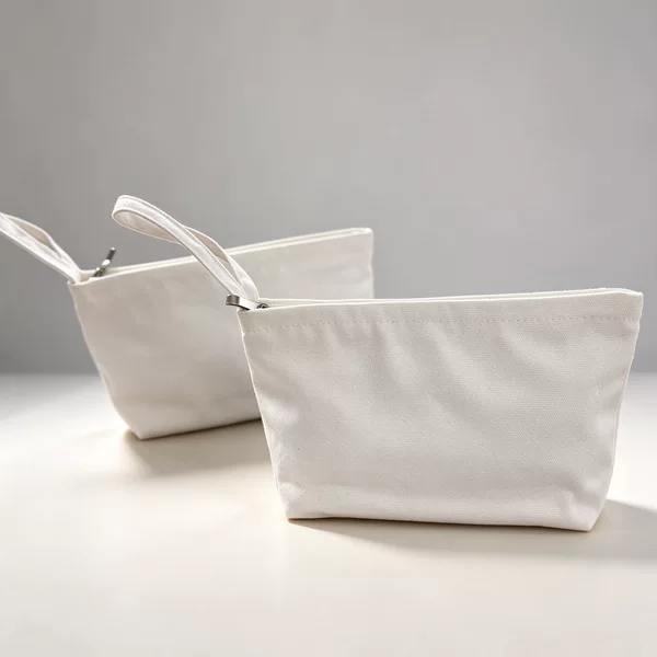 Cosmetic Bag Solid Color DIY Cosmetic Bag Stationery Bag Pencil Storage Bag Zipper Canvas Pencil Bag Student Printable LOGO