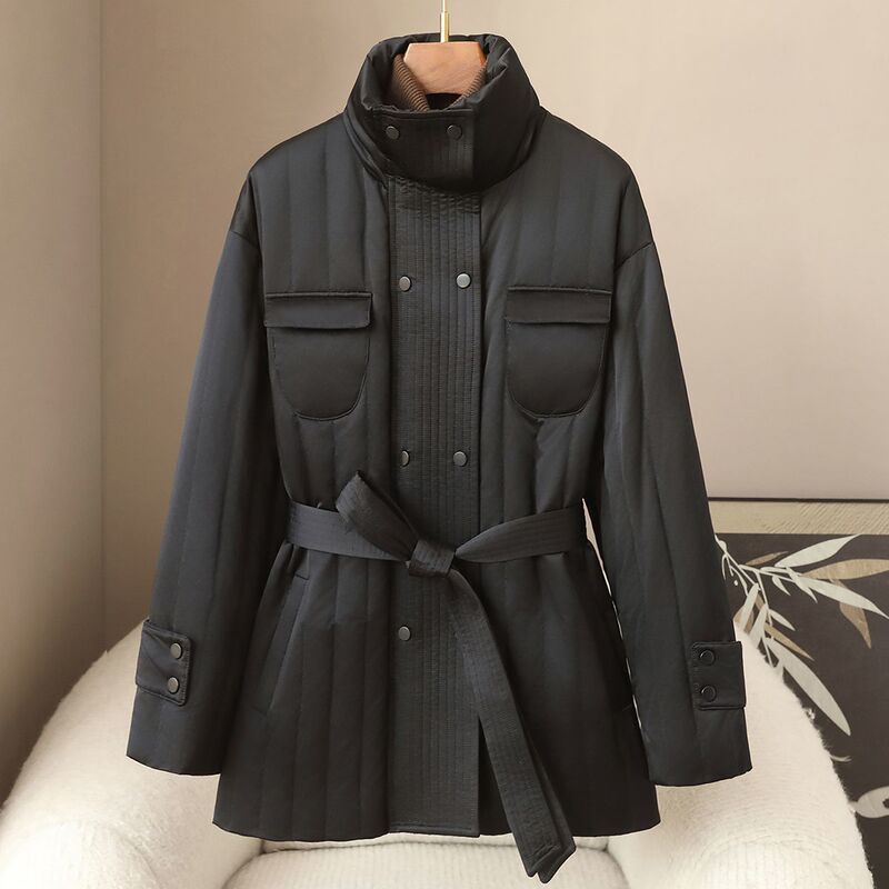 Small Quantity of Clothing 2025 Haining Winter New 90 White Goose down down Jacket Women's Casual Mid-Length Warm Jacket