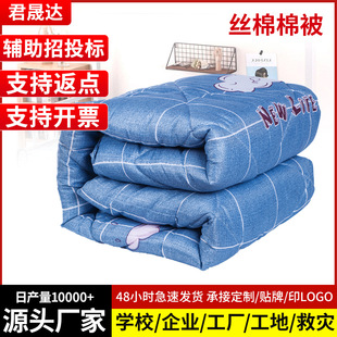 Wholesale single quilt unit dormitory upper and lower spread quilt Xinjiang cotton warm quilt student migrant workers quilt