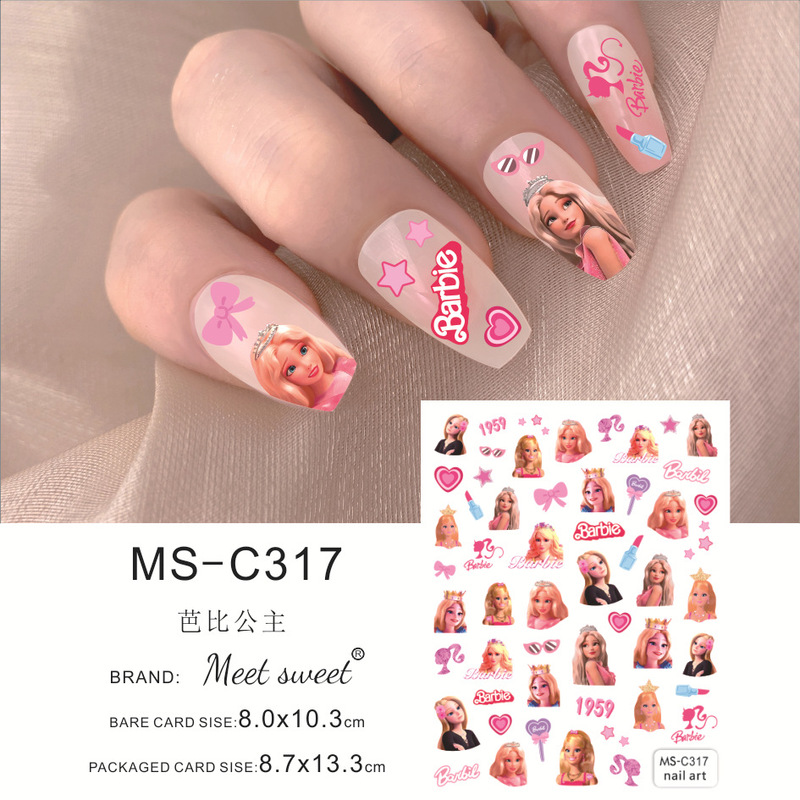 Barbie Doll Princess crazy element city transformation Jimei digital baby ultra-thin seamless nail stickers nail stickers