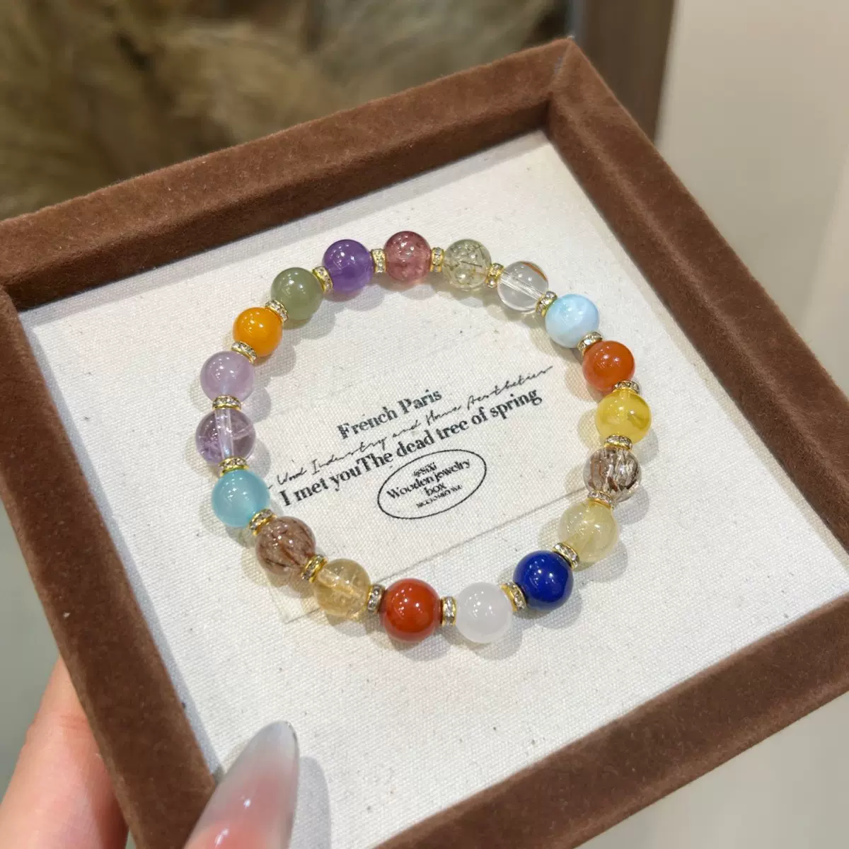 巧恩天然多宝五行金发晶碧玺发南红蜜蜡水晶手链百搭设计感手串