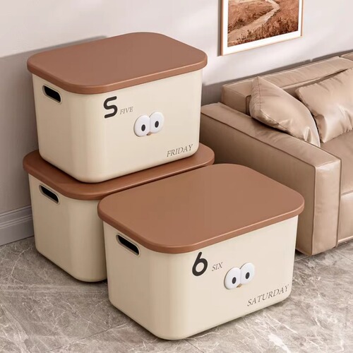 Desktop storage box, two-pack, Big Mac, large-capacity storage box, thickened storage box with lid, dust-proof storage