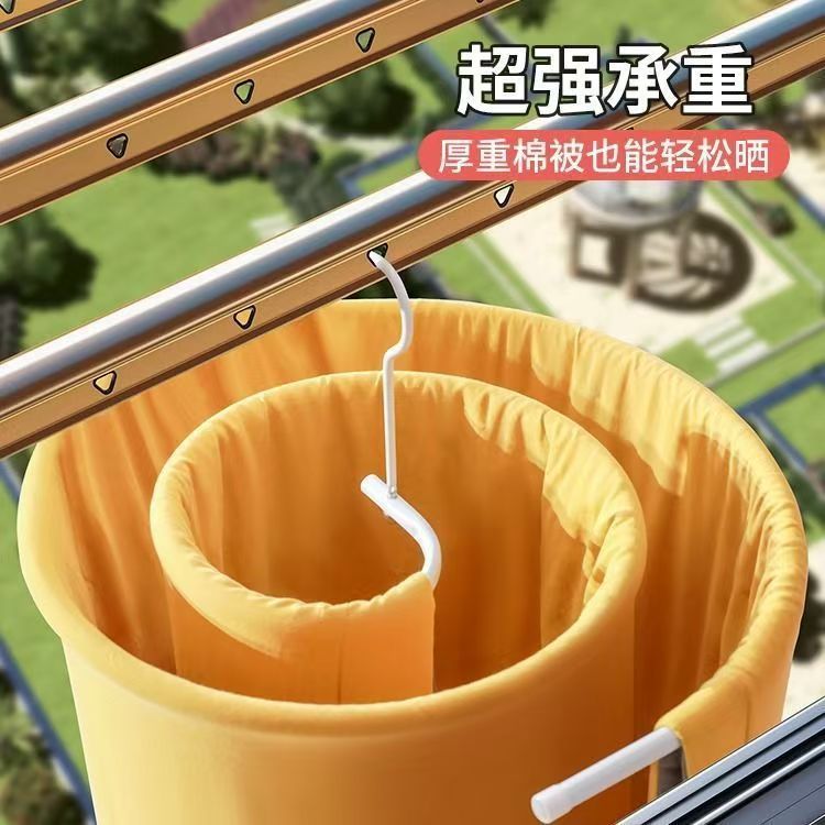 New Folding Clothes Hanger for Home Use, Round Drying Rack for Balcony, Rotating Hanger for Sheets, Duvet Covers, and Coats