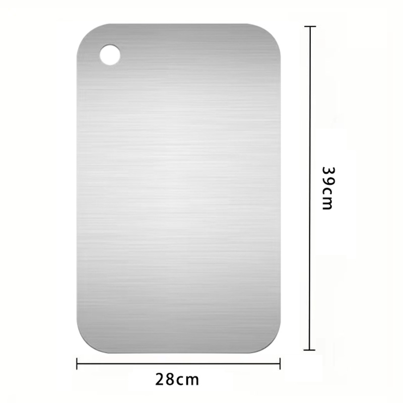 Cross-border 304 tablero de acero inoxidable antideslizante grueso tablero de corte de verduras tablero de corte doméstico tablero de corte de escritorio grande tablero de corte