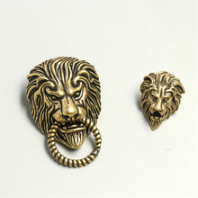 黄铜复古做旧狮子头财布扣DIY皮具箱包装饰扣手工装饰个性小铜器