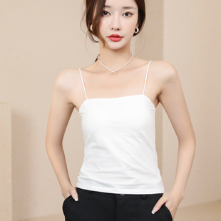Modal women's off-neck camisole with chest pad without steel ring summer underwear home wear can be worn outside