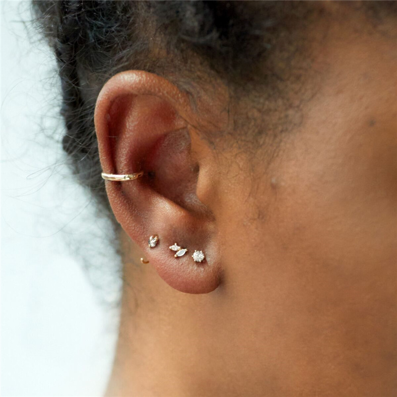 2g Weight Ear Studs Classification 1 Pair Quantity Daily Occasion 925 Sterling Silver Material Geometric Pattern Women's Gender Plating Design Simple Style Style 1 Pair 925 Sterling Silver Geometric Ear Studs 8