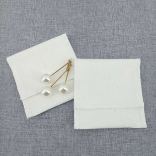 Explosive white cloth bag linen canvas flip bag cotton wallet jewelry text play jewelry storage bag