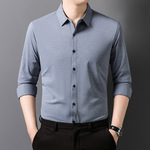 秋季新款男士长袖衬衣商务休闲中青年爸爸装时尚精品百搭男衬衫潮