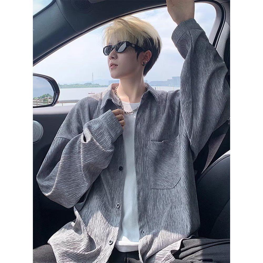 2024 Spring and Autumn Handsome Jacket Men's Ins High Street Trendy Brand Hong Kong Style Japanese Style Harajuku Style Korean Style Trendy Loose Jacket