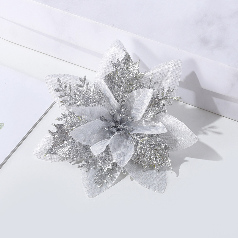 クリスマスゴールドフラワーデコレーション、造花、祝祭用装飾、ツイストスティック、クリスマスツリー素材、包装装飾小道具