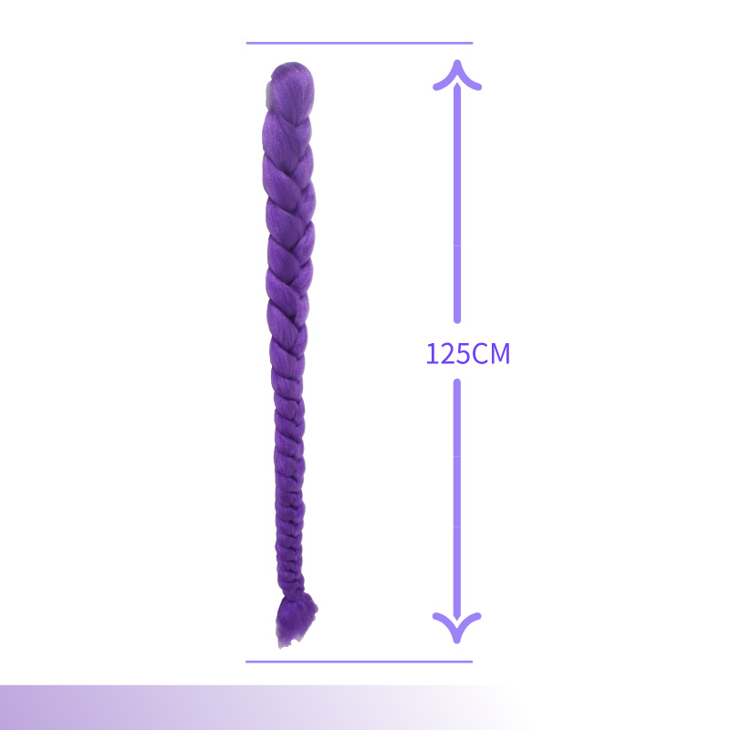 Purple Ponytail Braid Wig For Witch Cosplay Synthetic Hairpiece_voghion.com