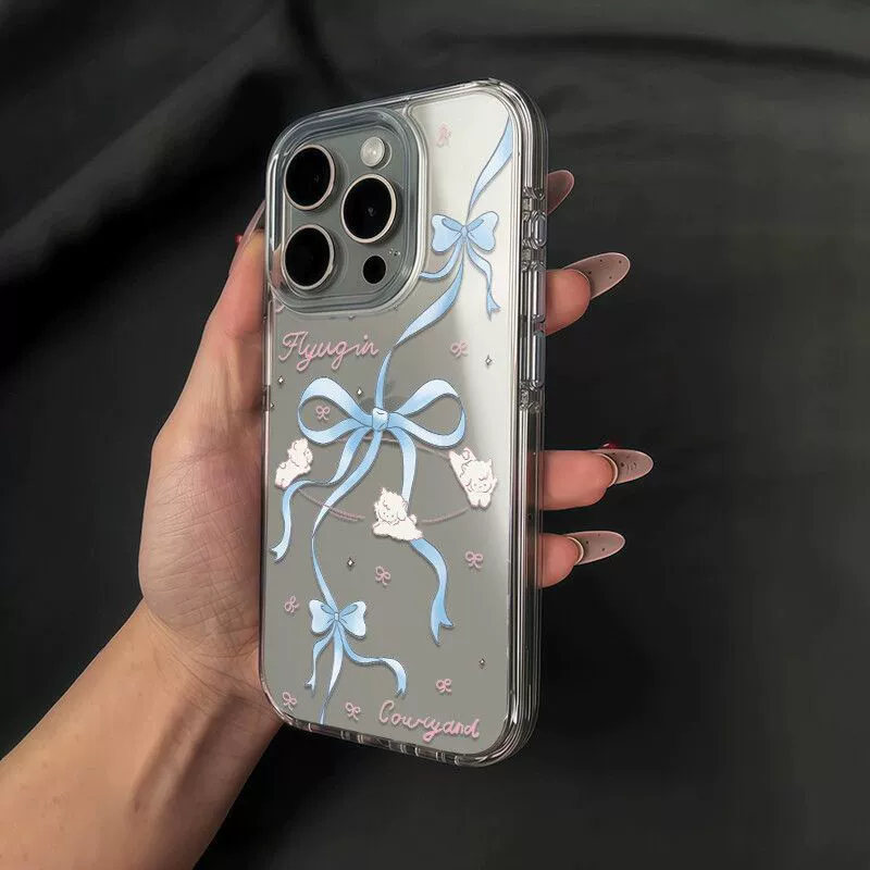 Apple, iPhone14, совместимый чехол с мультфильмом с бантом, защита от падения, 16promax