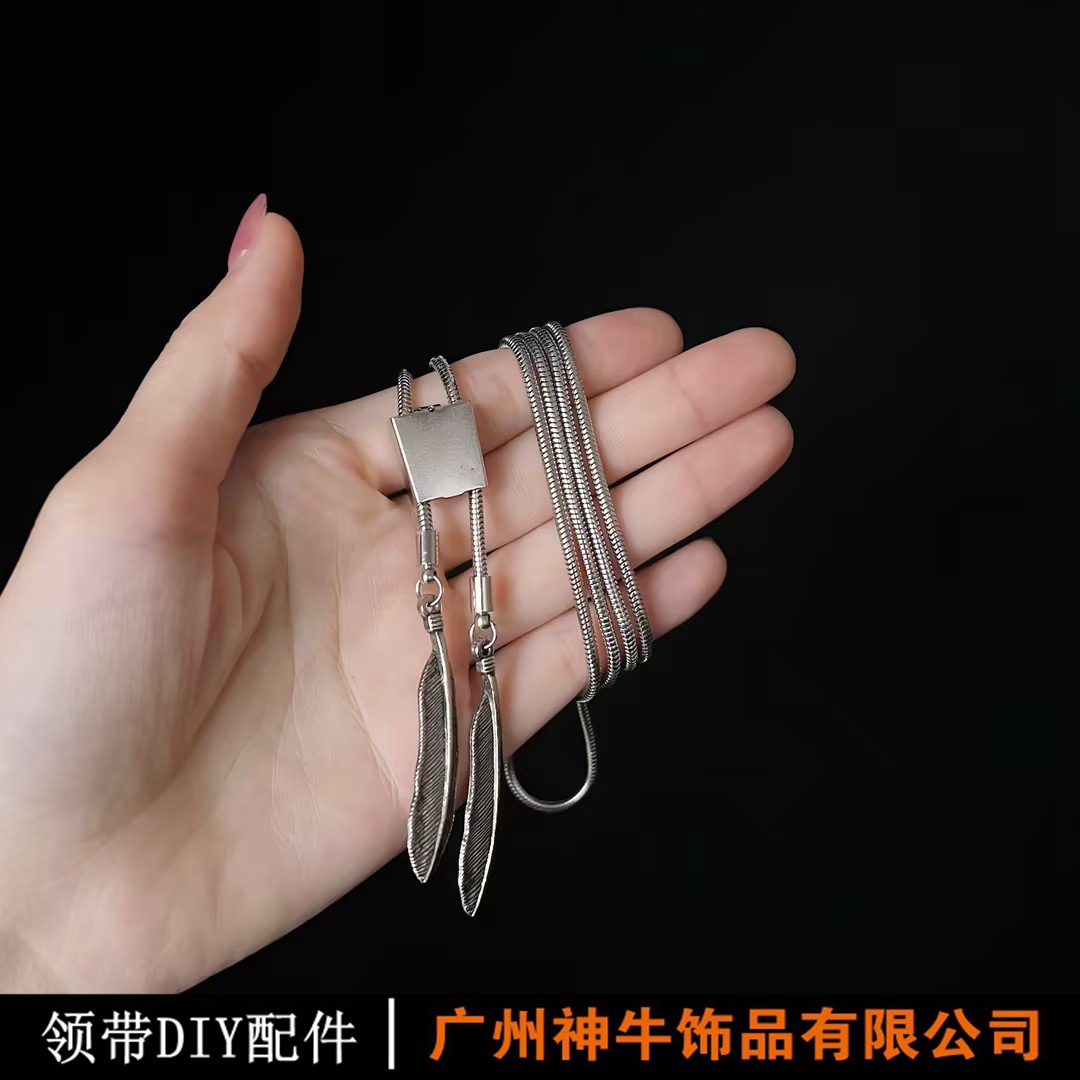 Polo tie necklace accessories semi-finished bcolo tie chain DIY collar rope tie accessories factory direct sales