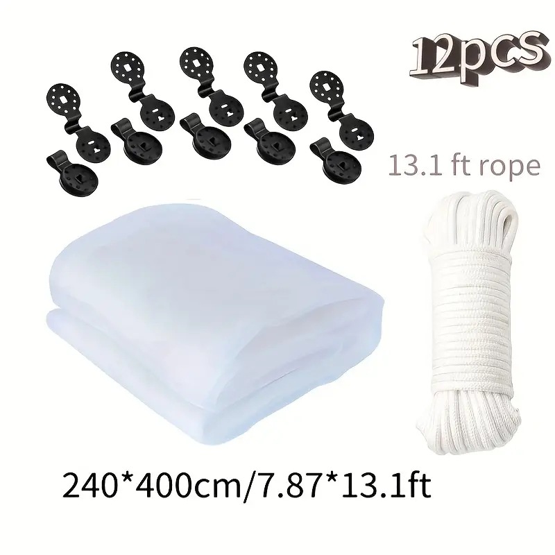 흰색 2.4* 4.787m *13.1ft(버클이 있는 흰색 로프 10개)