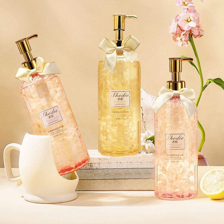 奢蝶邂逅香水花瓣沐浴露柔情清新活力香氛沐浴乳持久留香保湿补水