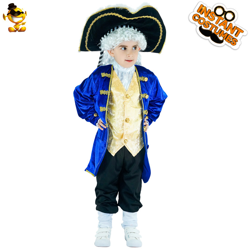 De Halloween niño niños medieval capitán mar general Cosplay traje pirata cos