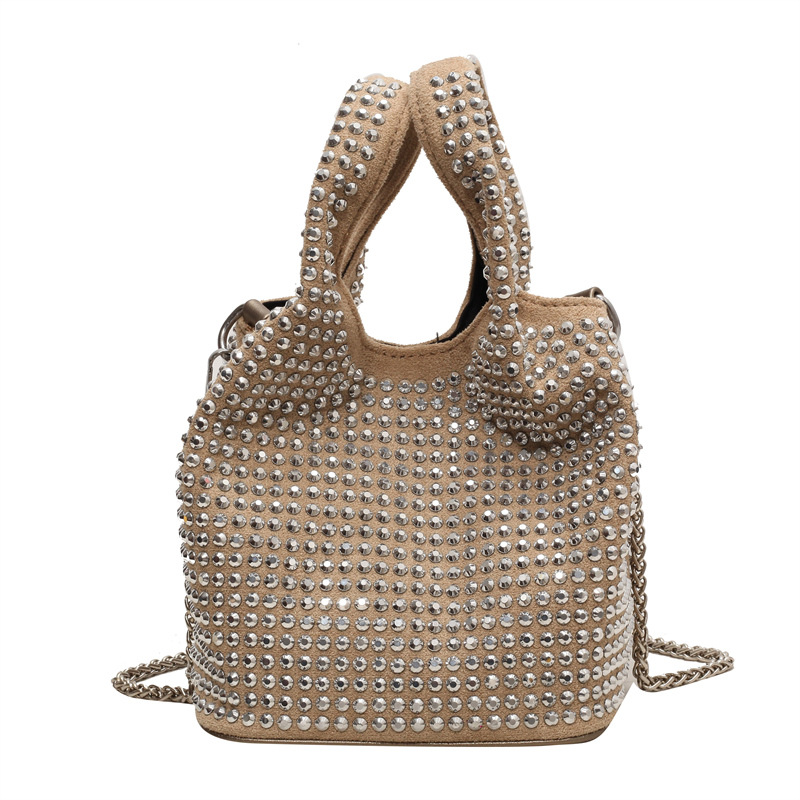 Bolso popular de este año para mujeres 2026 nuevo diseño coreano bolso de mano con diamantes de hombro bolso de cubo bolso de cadena image 10