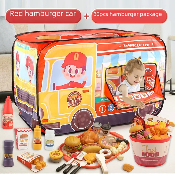 Children's play toy simulation hamburger set breakfast fast food set kitchen cooking set toys