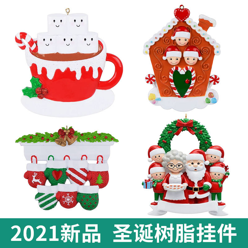 2023新品圣诞节树脂挂件圣诞树装饰品小吊饰Christmas Ornaments