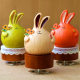 Flying Song Flower Picking Fat Rabbit Music Box Cute Rabbit Wind-up Rotating Music Box Sky City Creative Gift
