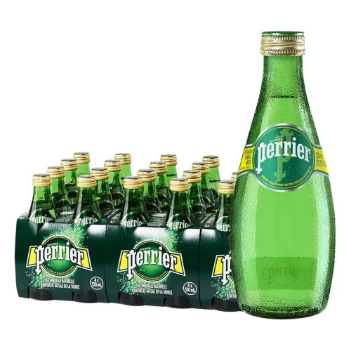 Perrier French Paris Water Original Flavored Carbonated Mineral Water 330ML Glass Bottle Full Carton Sparkling Soda Drink