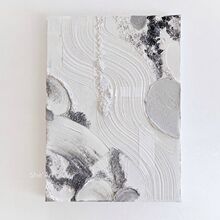 顺丰】《悟》厚肌理手绘抽象黑白油画刀画背景墙客厅玄关挂画无框