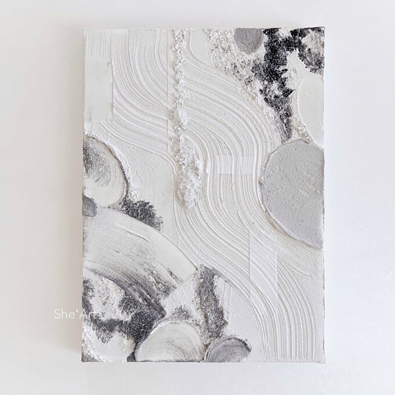 顺丰】《悟》厚肌理手绘抽象黑白油画刀画背景墙客厅玄关挂画无框