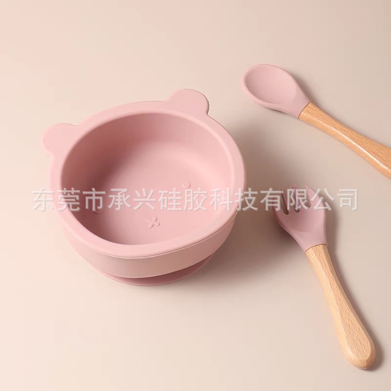 다크 파우더(곰 그릇 + 포크와 스푼)
