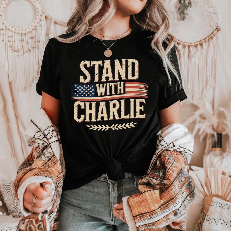 Stand with Charlie Kirk Shirt, Free Speech Support T-Shirt, Vintage University Politics Shirt, Political Lining