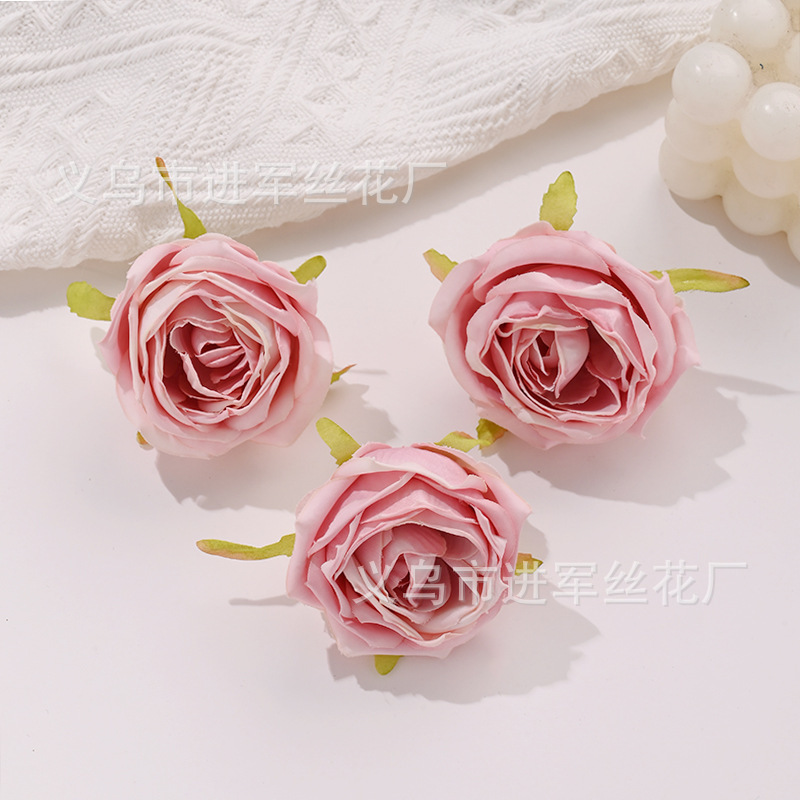 복고풍 스타일 시뮬레이션 콜라 가장자리 장미 가짜 꽃 DIY 수제 꽃 배열 꽃 머리 결혼식 보유 꽃 홈 장식 신제품