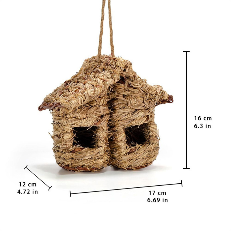 鳥の巣わら編みオウムの巣暖かい鳥の巣わらの巣鳥かご用品具セキセイインコの巣装飾用品|undefined