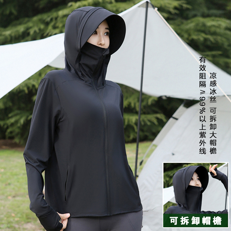 Breathable Professional 2026 New Model Sun Protection Clothing for Women, Summer Hat and Face Mask Integrated, Anti-Uv Ice Silk Sun Protection Jacket