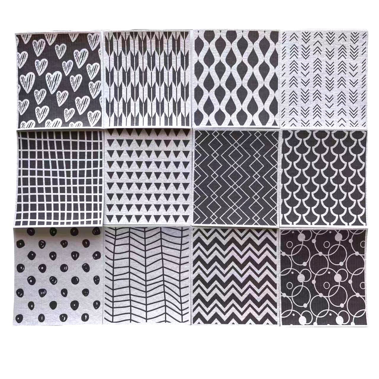 Toallas suecas alemanas dm toallas absorbentes de agua sin aceite eco pulpa de algodón impresa toallas de cocina