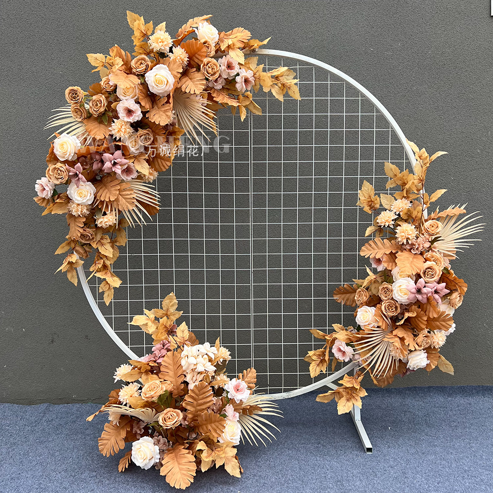 El comercio exterior de la boda flor artificial piso de la boda flor de seda apoyos de la flor de eucalipto flor artificial fila accesorios de la boda floral