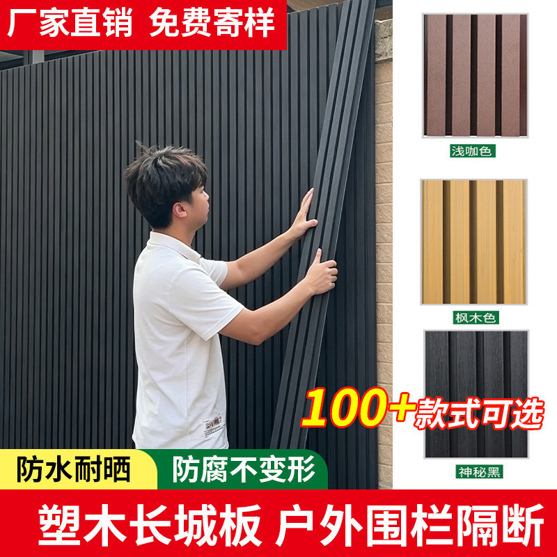 Outdoor black wood-plastic composite fence panels, garden guardrails, anti-corrosion and waterproof garden privacy partition wall panels Outdoor black wood-plastic composite fence panels, garden guardrails, anti-corrosion and waterproof garden privacy partition wall panels