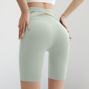 High Waist Peach Fitness Pants Women's Stretch Tight Hip Lifting Running Yoga Pants Short Quick-drying Sports Pants Summer