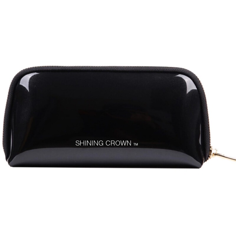 2024 New Mobile Phone Bag Mirror pu Zipper Cosmetic Bag Black Fashion Mini Small Bag Lipstick Powder Storage Bag