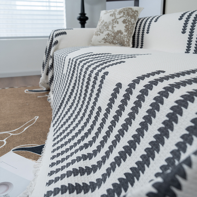 Toalla de sofá Waffle Thousand Bird Thousand Bird Natural Antideslizante Cubierta de sofá de alta calidad Cubierta de sofá universal Manta de sofá con cubierta completa